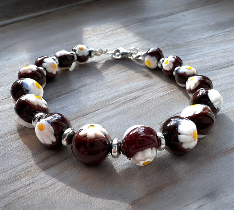 Murano glas armband 'San Remo' Marrone
