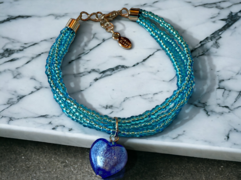 Murano glas armband Bergamo Aqua