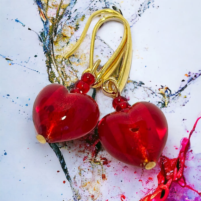 Murano oorbellen 'Fiorenze' Rosso