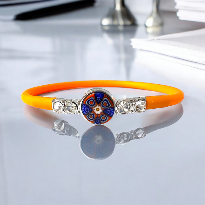Armband „Matera“ aus Muranoglas und Strass Arancia