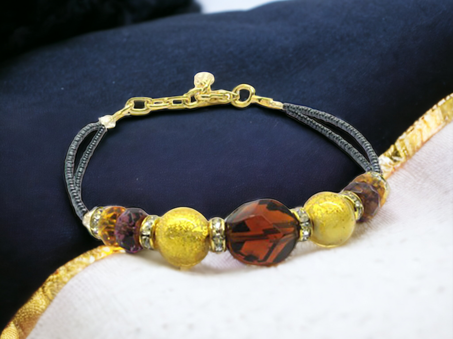 Murano glas armband 'Padua' Marrone