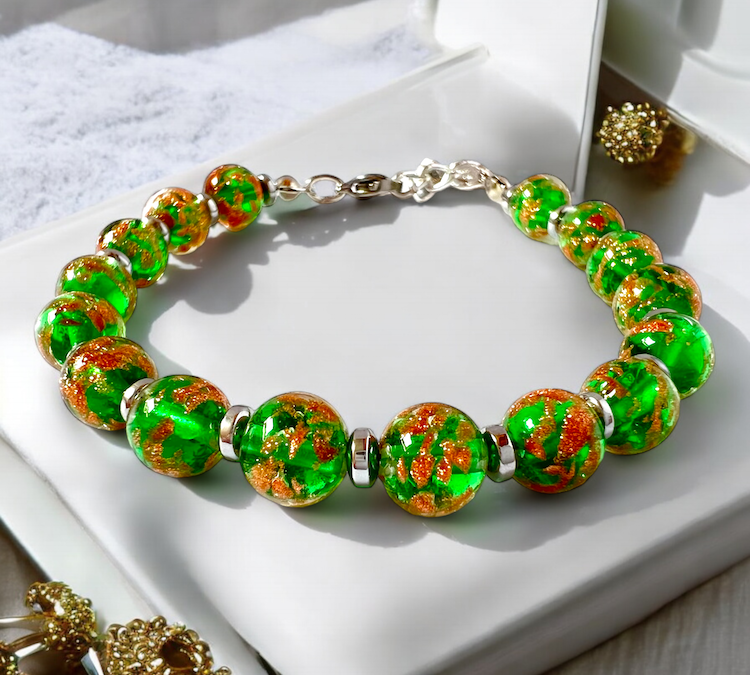 Murano glas armband 'Palermo' Erba Verde