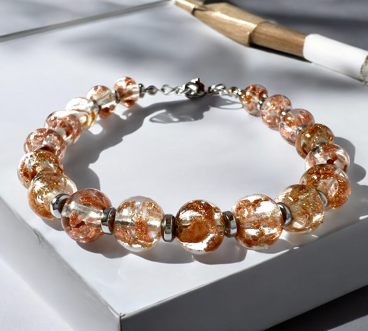 Murano glas armband 'Palermo' Oro Trasparente