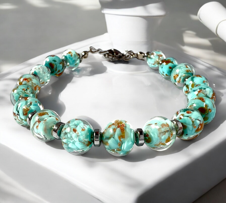 Murano glas armband 'Palermo' Turchese