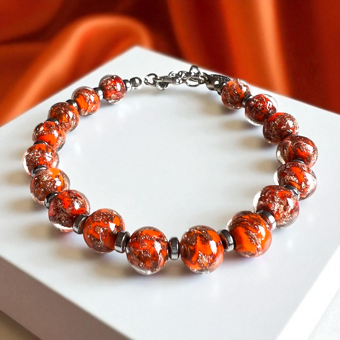 Murano glas armband 'Palermo' Arancia
