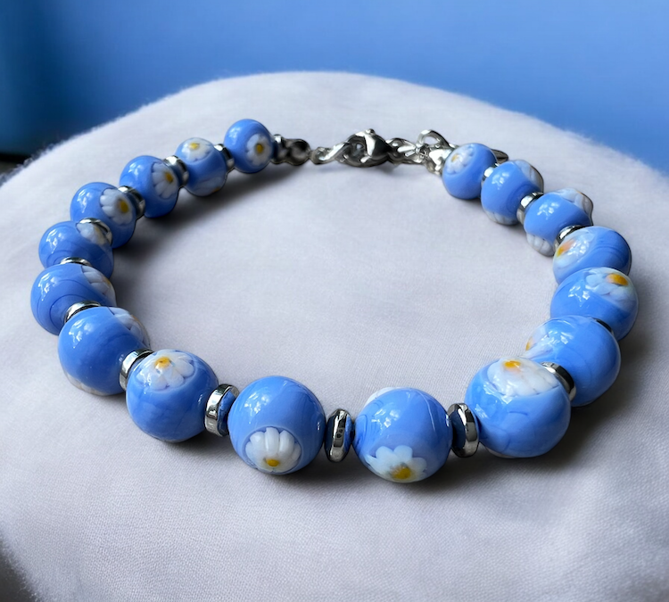 Murano glas armband 'San Remo' Azzurro