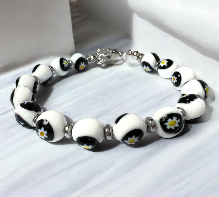 Murano glas armband 'San Remo' Bianco