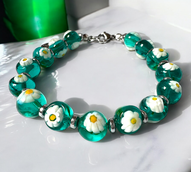 Murano glass bracelet 'San Remo' Verde Trasparente