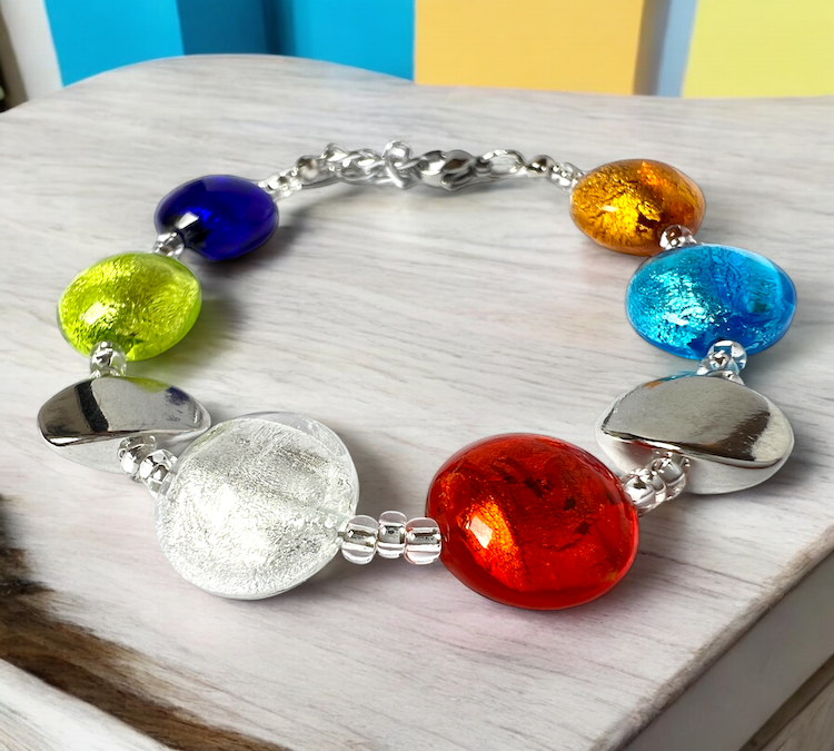 Murano glas armband 'Sienna' Multicolore