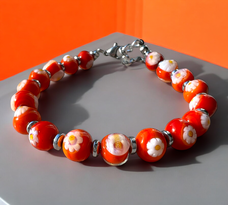 Murano glas armband 'San Remo' Arancia