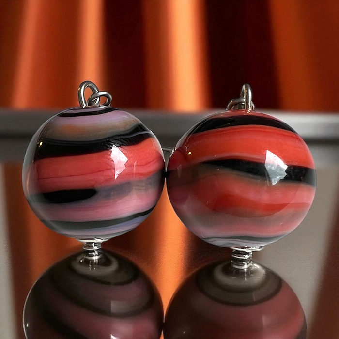 NIEUW! HERFST 2025: Murano glas oorbellen 'Salina' Terracotta