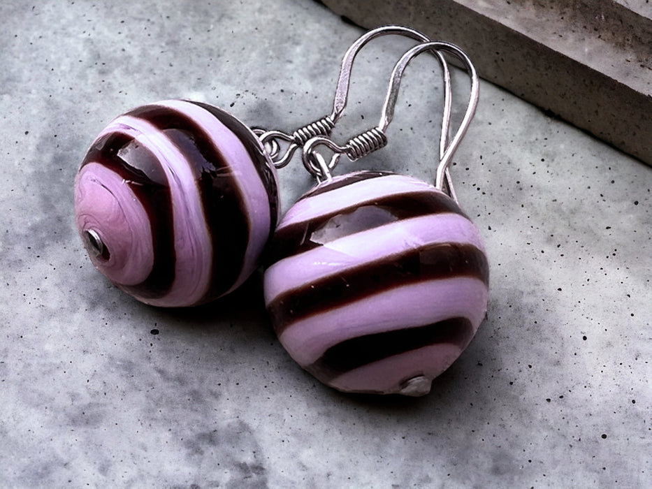 NIEUW! HERFST 2025: Murano glas oorbellen 'Salina' Violet