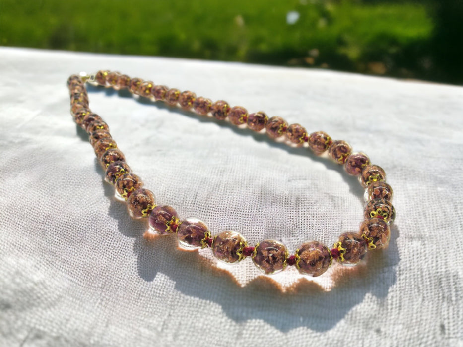 Murano halsketting 'Palermo' Marrone/Oro