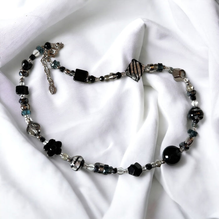 Murano glas halsketting 'Roma' Nero