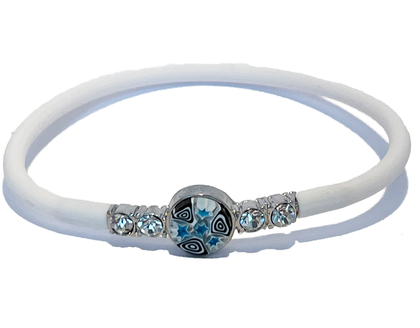 Armband „Matera“ aus Muranoglas und Strass Bianco
