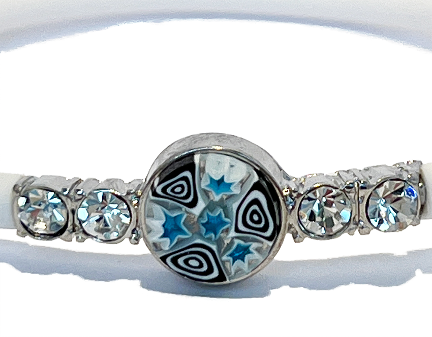 Armband „Matera“ aus Muranoglas und Strass Bianco
