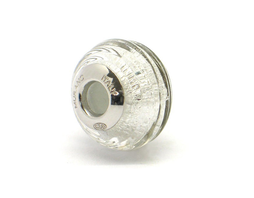 Murano glas bead - Argento a coste