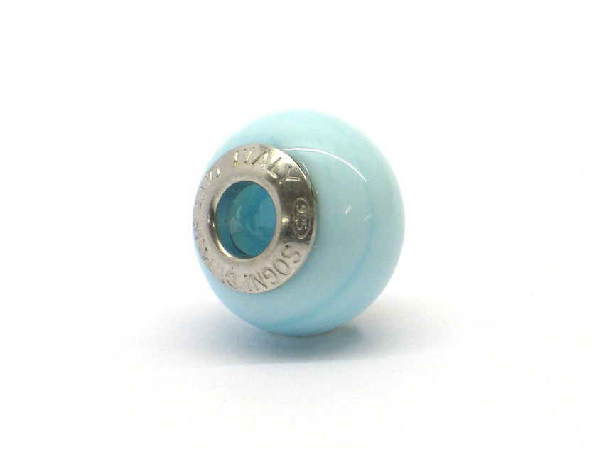 Murano glas bead - Blu ghiaccio