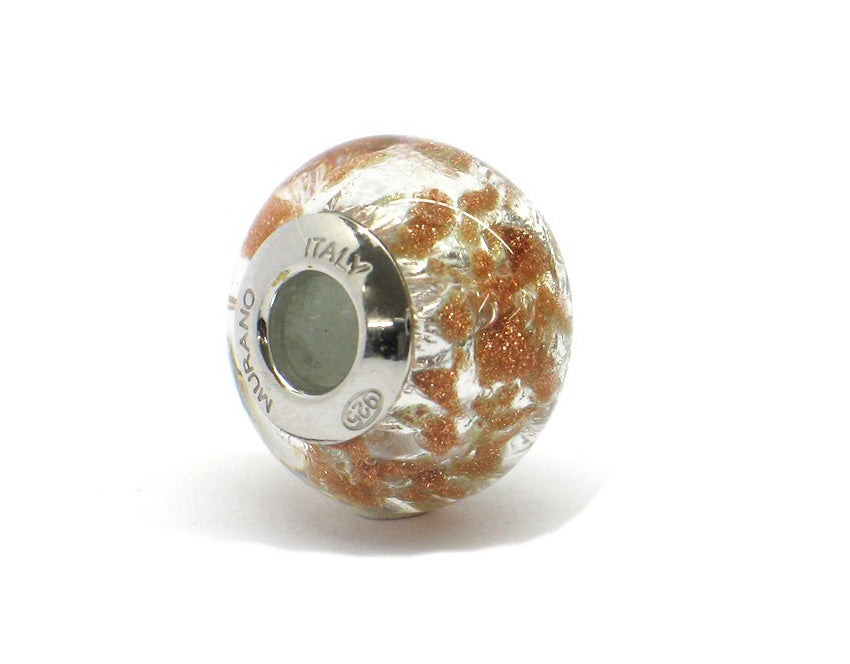 Murano glas bead - Macchie dorate vitree