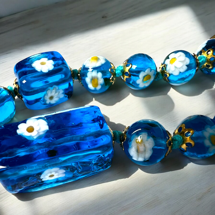 Murano glas armband 'Lucca' Aqua