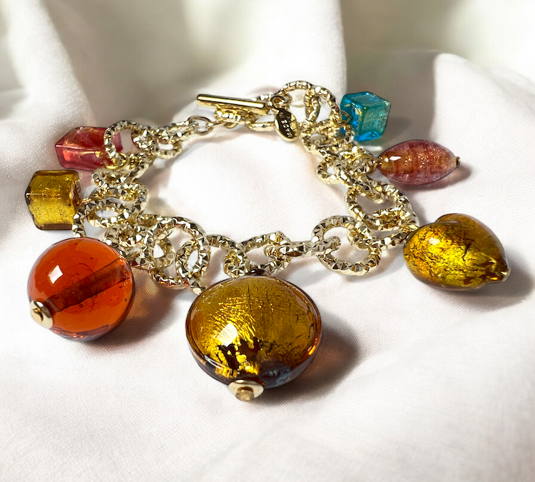 Murano glas armband 'Milano' Ambra
