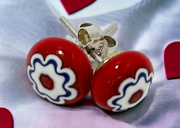 Murano oorbellen 'Forli' Rosso