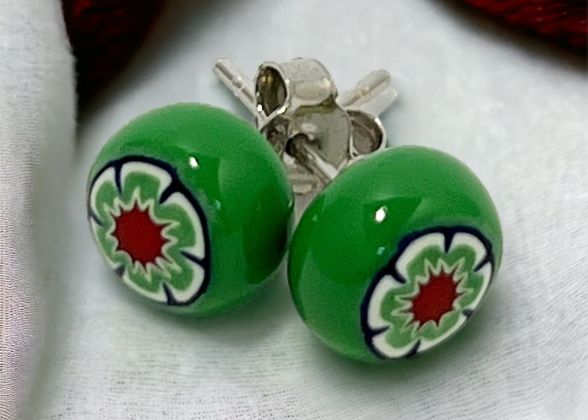 Murano oorbellen 'Forli' Verde