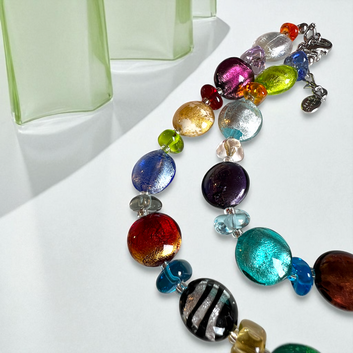 Murano glas 'Ferrara' multicolor Halsketting