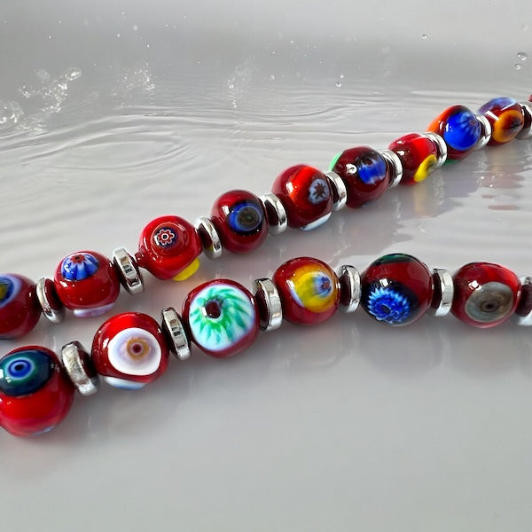 Murano glas halsketting 'Novara' Rosso