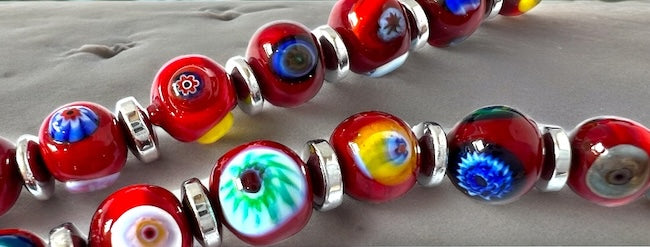 Murano glas halsketting 'Novara' Rosso