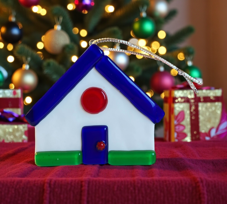 Handmade Murano Glass Christmas House Ornament
