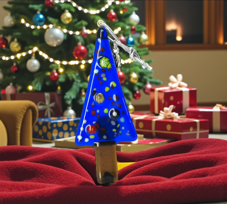 Christmas - Murano glass Christmas tree blue
