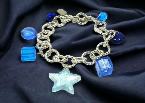 Murano glas armband 'Milano' Aqua