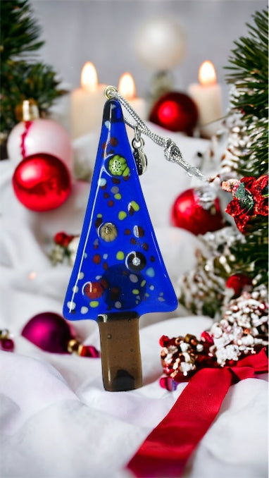 Weihnachten - Muranoglas Weihnachtsbaum blau