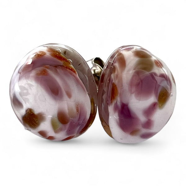 Murano earrings 'Manarola' camel/white