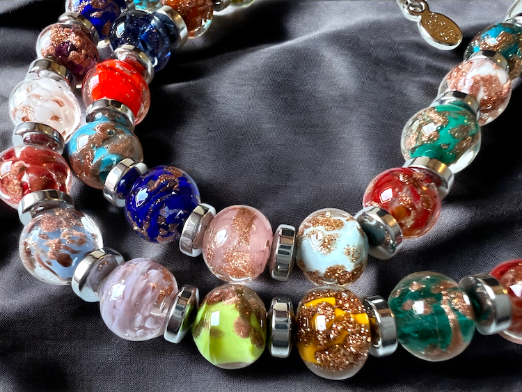 Murano halsketting 'Palermo' Argento Multicolore