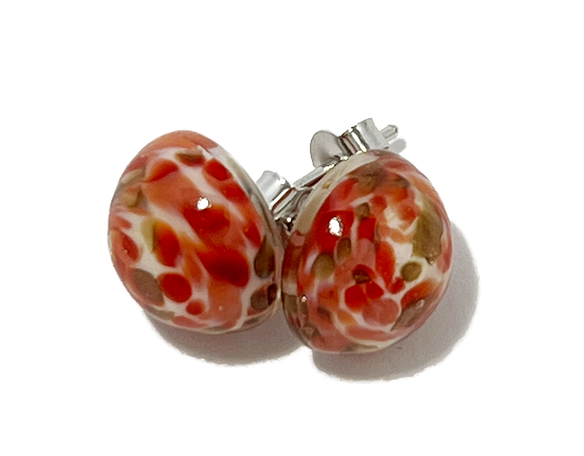 Murano earrings 'Manarola' camel/white