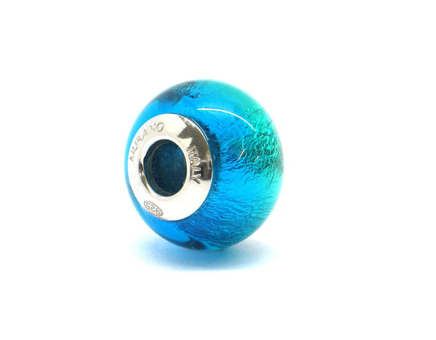 Murano glas bead Azure goud